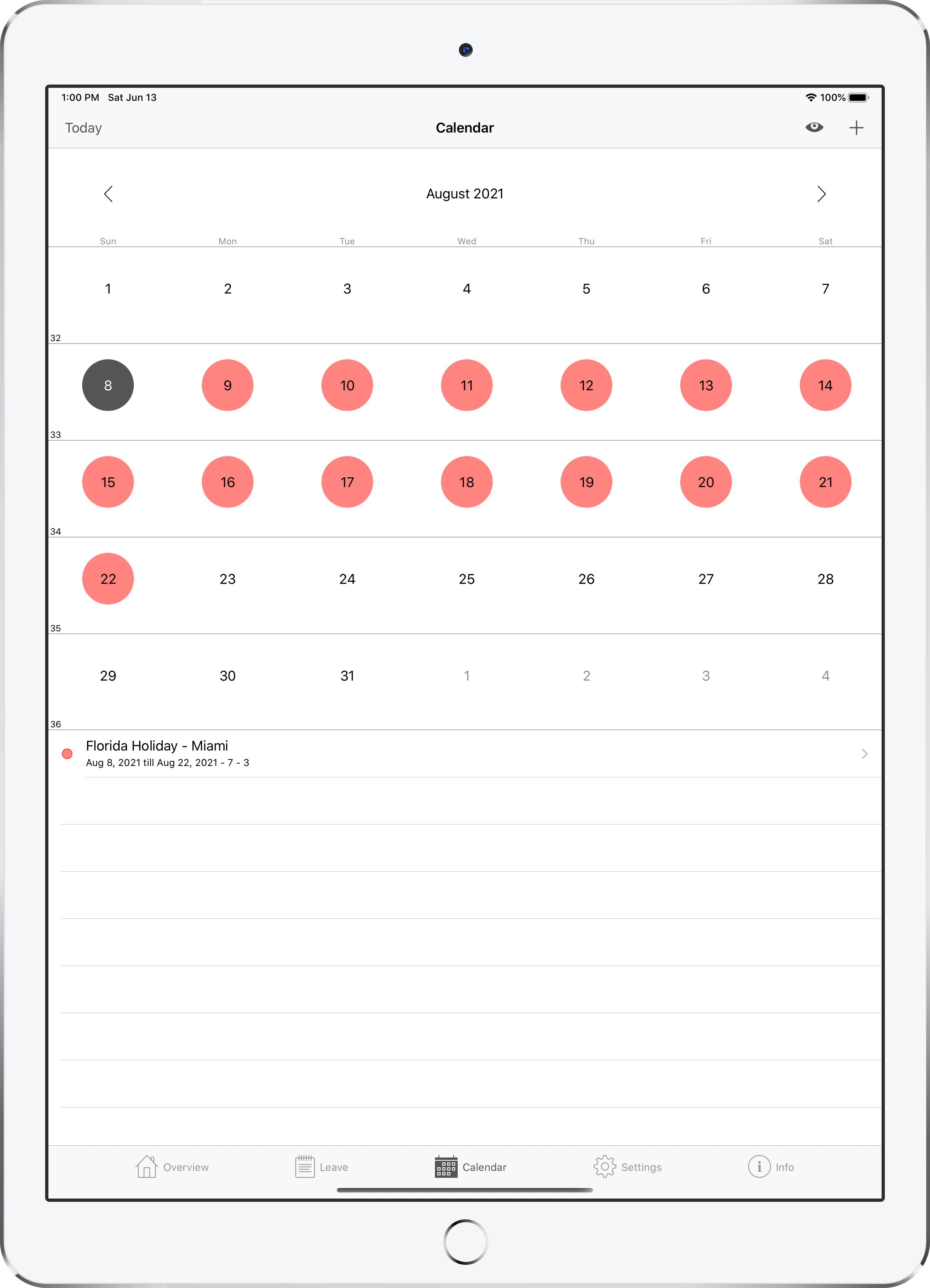 Calendar Appearance